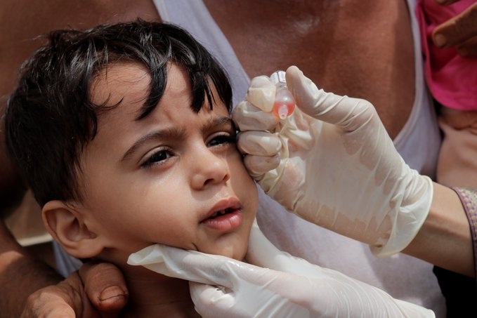 حملة تحصين تكميلية ضد شلل الأطفال بمديريات وادي وصحراء حضرموت