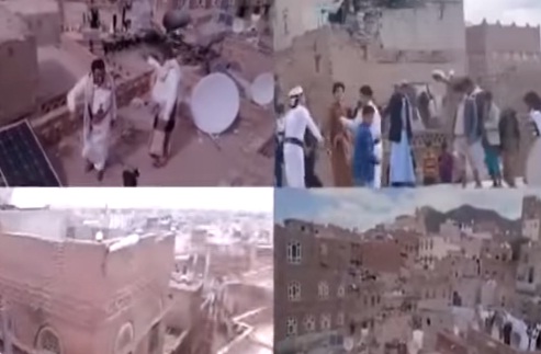 بسبب كورونا...يمنيون يشاركون فرحة عريس من أسطح منازلهم (فيديو)