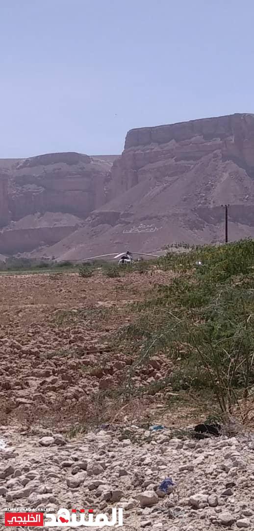 عاجل ...هبوط طائرة مروحية اضطراريا في حضرموت (صورة)