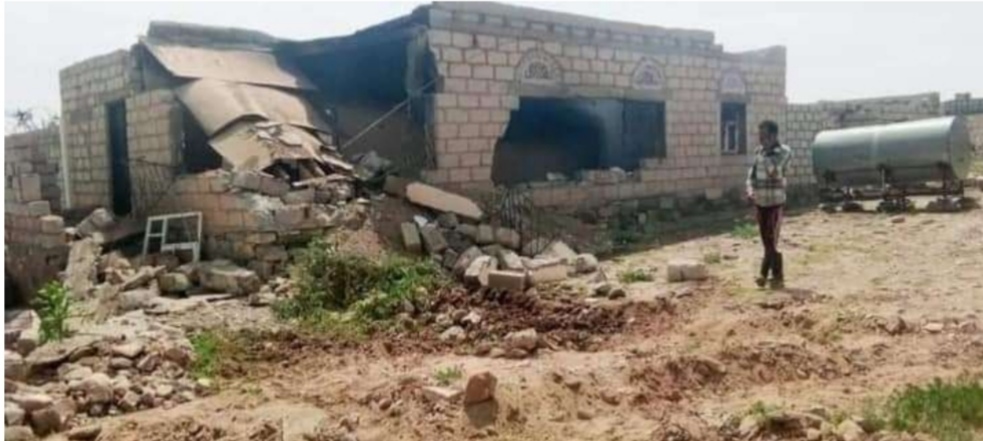 تفجير منزل السباعي من قبل الحوثيين