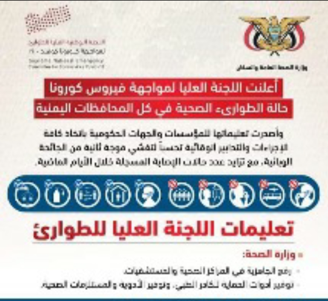 بسبب تفشي كرونا وزارة الاوقاف اليمنية تعلن اغلاق جميع المساجد في هذه الأوقات
