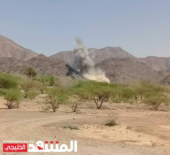 غارة عنيفة تسبب هلعا في أوساط سكان مديرية عين بمحافظة شبوة (تفاصيل)