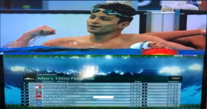 اولمبياد طوكيو...السباح مختار اليماني يحقق المركز الأول في مجموعته بمسافة 100 متر سباحة