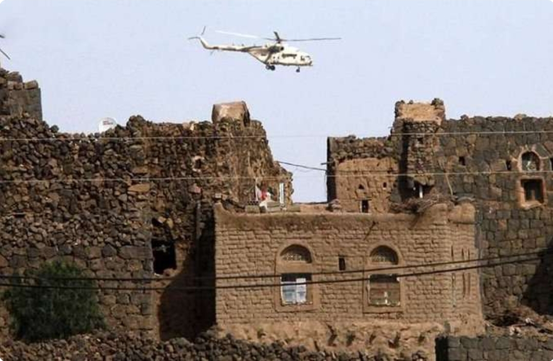 سقوط مروحيه في منطقة" الجردا" في العاصمة صنعاء 