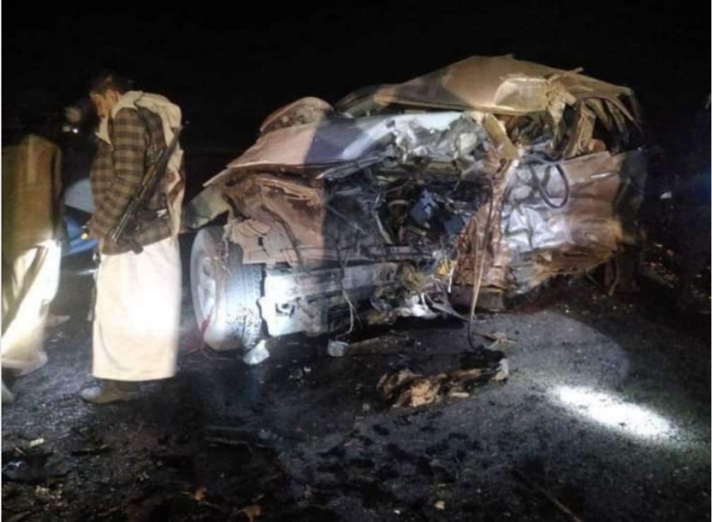 وفاة وإصابة 13 شخص من اسرة وزير الداخلية الح-وثي إثر حادث مروري مروع