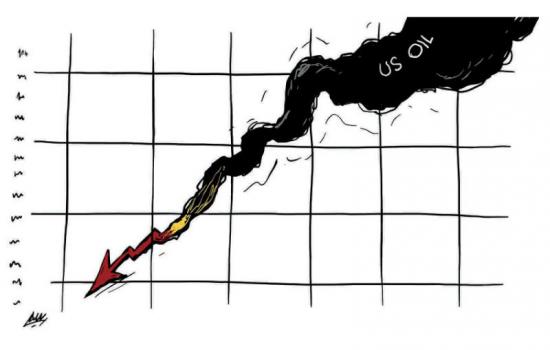 انهيار اسعار العقود الآجلة للنفط في اميركا