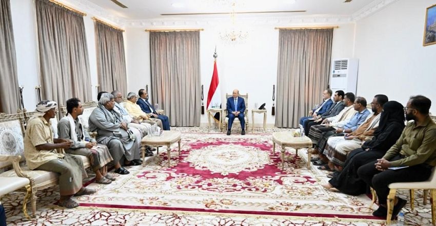 الرئيس العليمي يشدد على اهمية دور المكونات السياسية والمنظمات المدنية في معركة استعادة مؤسسات الدولة