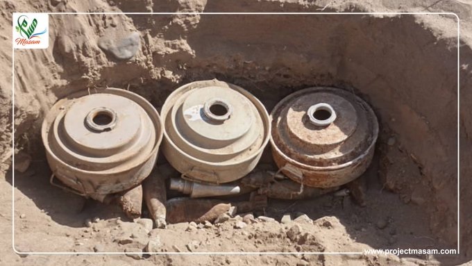 مسام السعودي ينزع 1081 لغماً وعبوة ناسفة خلال أسبوع في اليمن